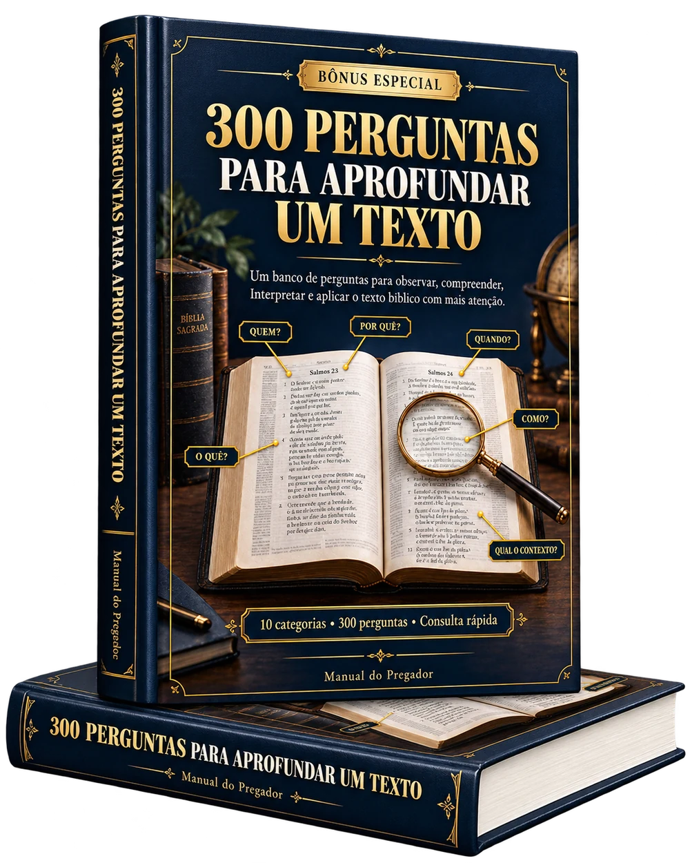 Mockup do bônus 300 Perguntas para Aprofundar um Texto